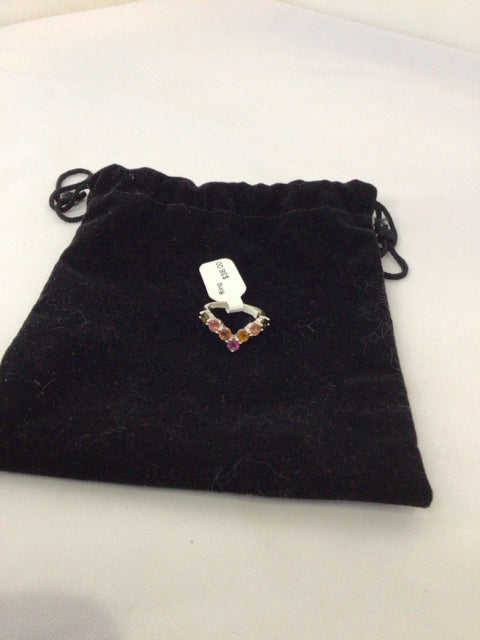 Sterling Silver Multi-Color Chevron Ring