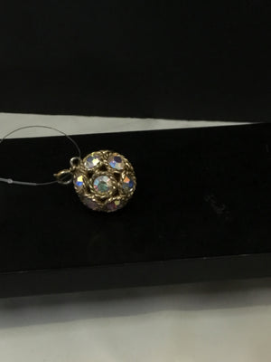 Rhinestone Gold Ball Pendant