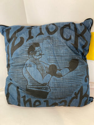 Blue/Black Polyester Pillow