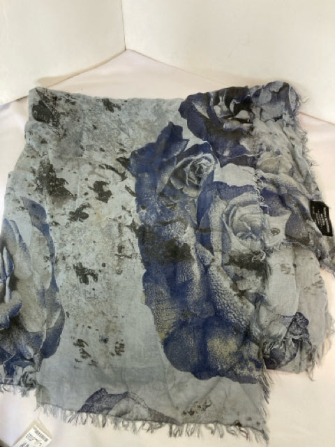 Polyester Gray/Blue Scarf