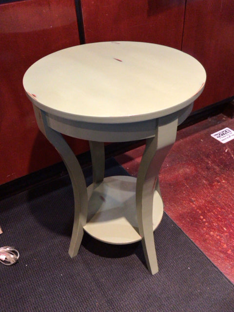 Side Wood Tiered Green Table