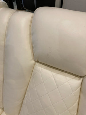 Modern Vinyl 3 piece Electric Cream Sectional Sofa 2XUP9FD6