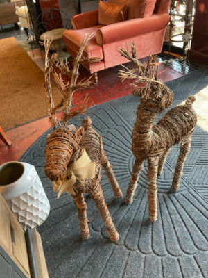 Brown Grapevine Reindeer Pair Holiday Item