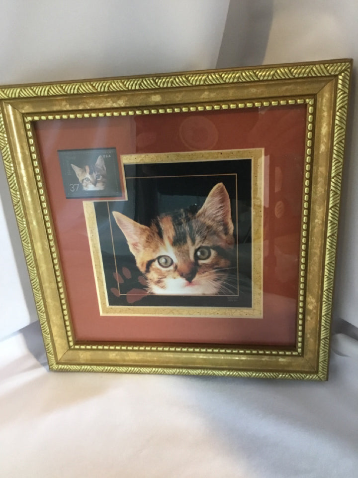 Original Gold Frame Cat Framed Art