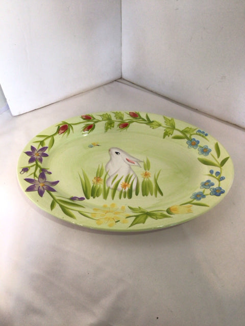 Easter Green/Mix Ceramic Bunny Platter