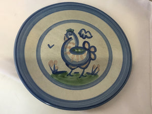 M.A. Hadley Gray/Blue Pottery Dinner Plate