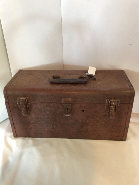 Vintage Brown Metal Toolbox