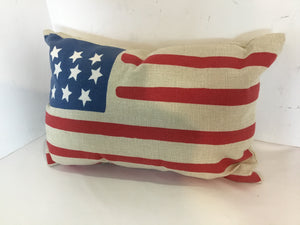 Tan/Red Flag Pillow