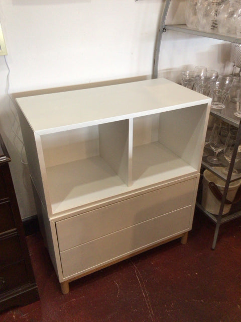 Cubby White Wood 2 Drawers 2 piece Cabinet