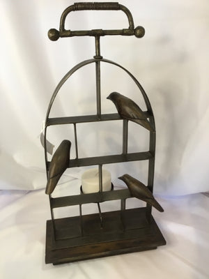 Uttermost Pair Bronze Iron Birds Candle Holders