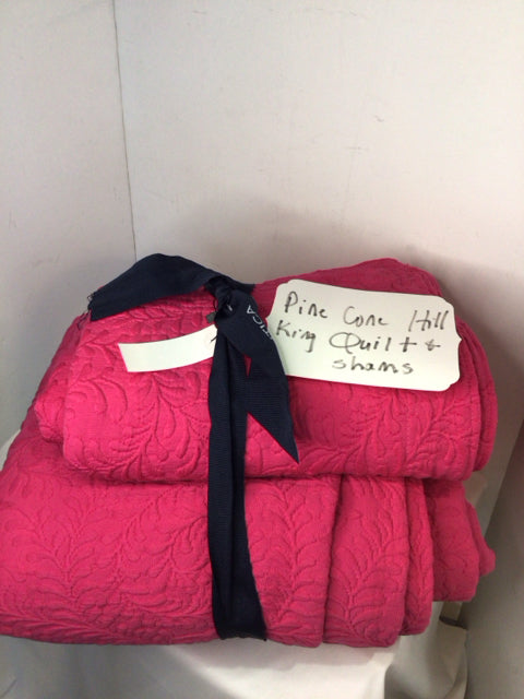 King Pink Cotton 2 Shams Quilt