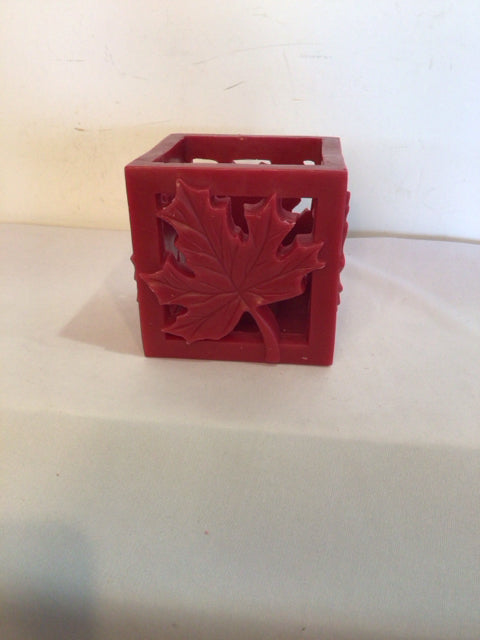 Autumn Red Wax Leaves Candle