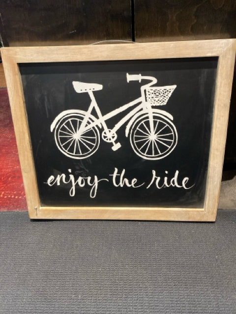 Chalkboard Black/Tan Bicycle Framed Art