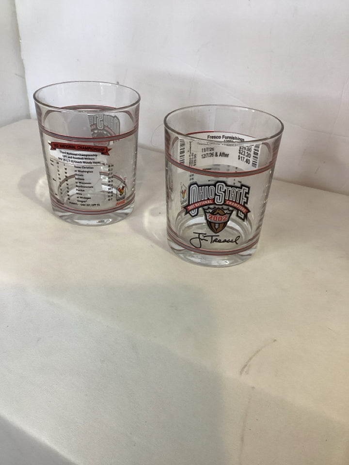 Rocks Clear Glass OSU Set of 2 Glassware