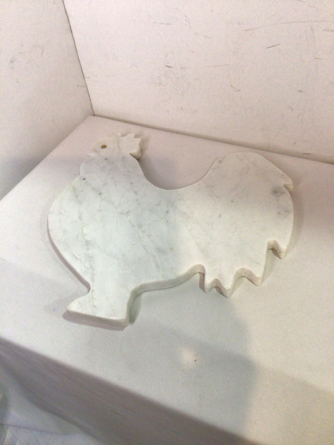 White Marble Rooster Cutting Board