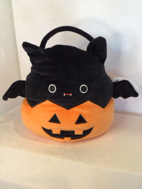 Halloween Orange/Black Velour Pumpkin Bat Holiday Item