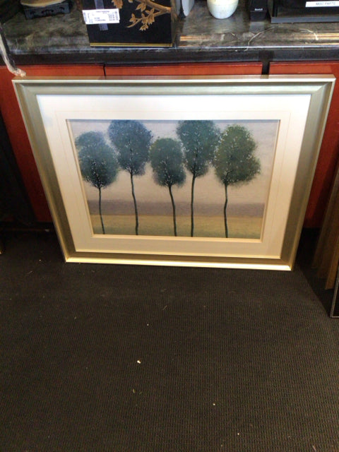 Green/Gray Trees Framed Art