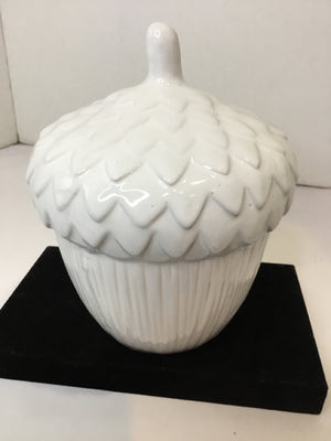 Fall White Ceramic Acorn Holiday Item