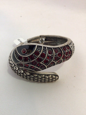 Red/Gray Snake Rhinestone Bracelet