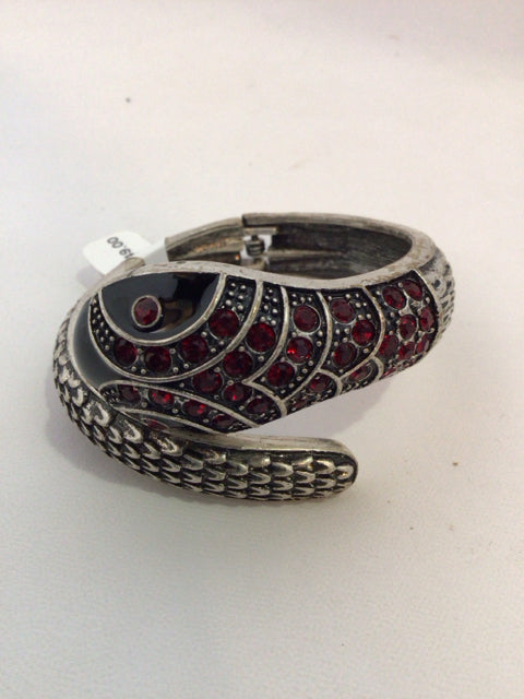 Red/Gray Snake Rhinestone Bracelet
