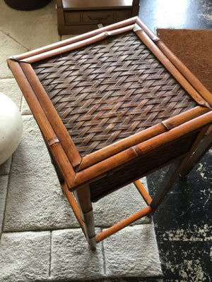Bohemian Brown Wicker Plant Stand