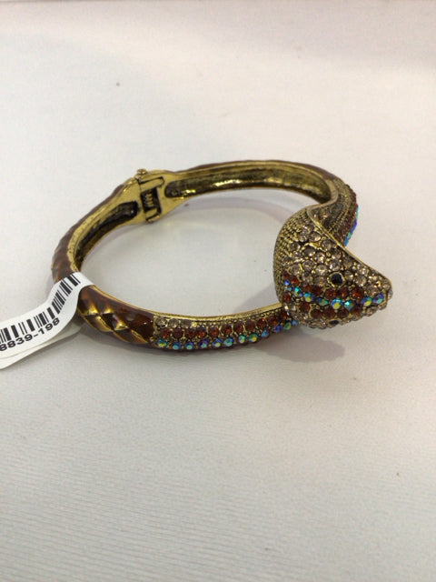 Gold Snake Rhinestone Bracelet