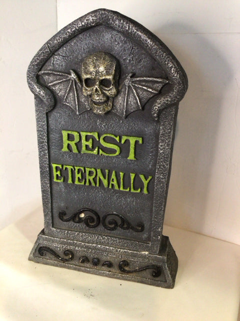 Halloween Gray Resin Tombstone As Is Holiday Item