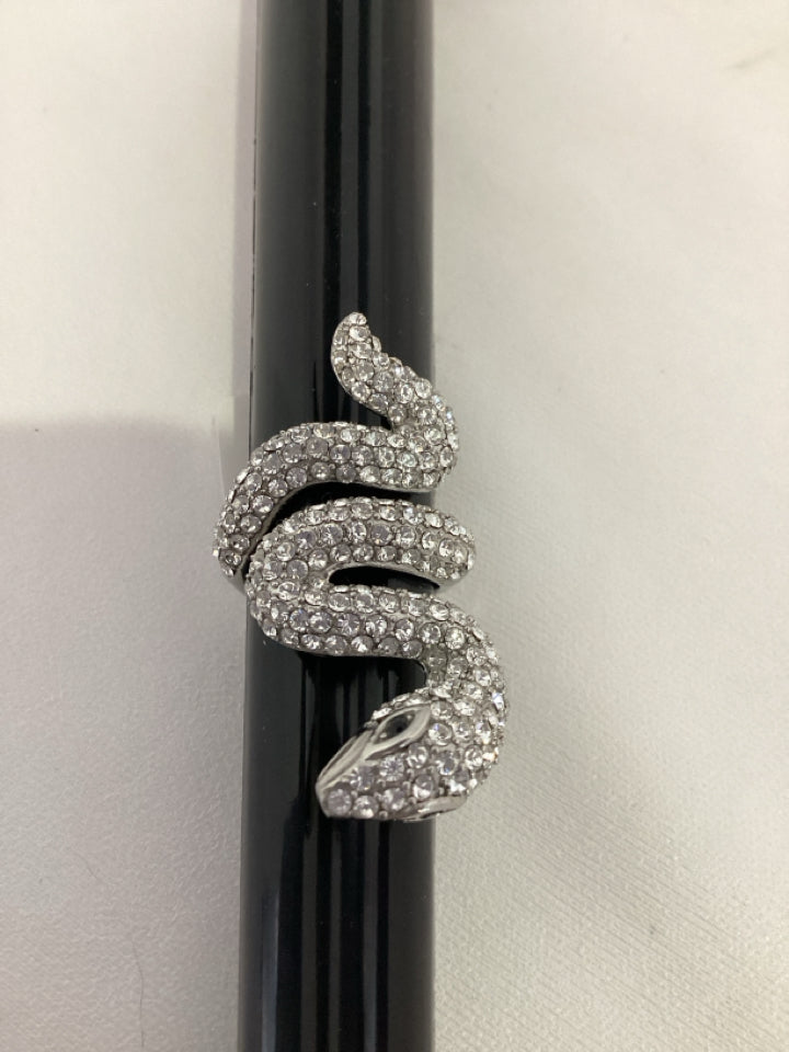 White Snake Rhinestone Ring