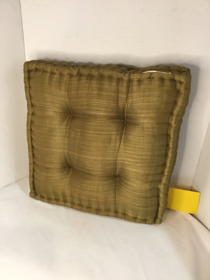 Green Satin Square Cushion