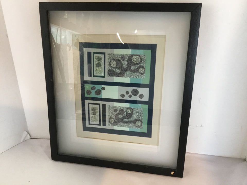White/Blue AS IS Framed Art