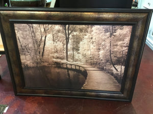 Kirkland's Brown/White Trees Bridge Framed Art