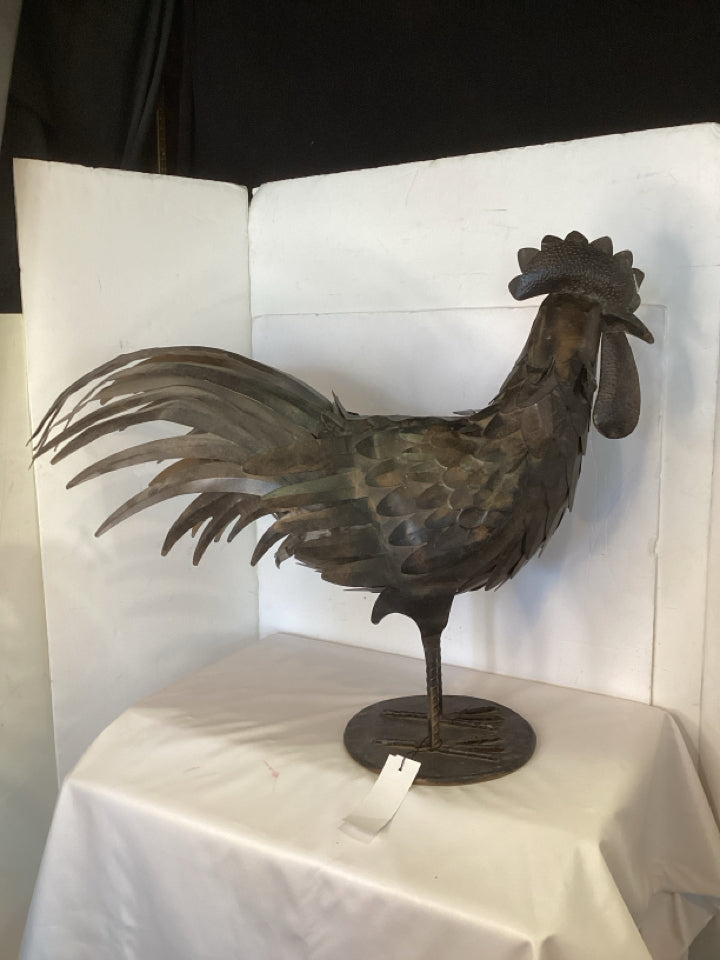 Bronze Metal Rooster Sculpture