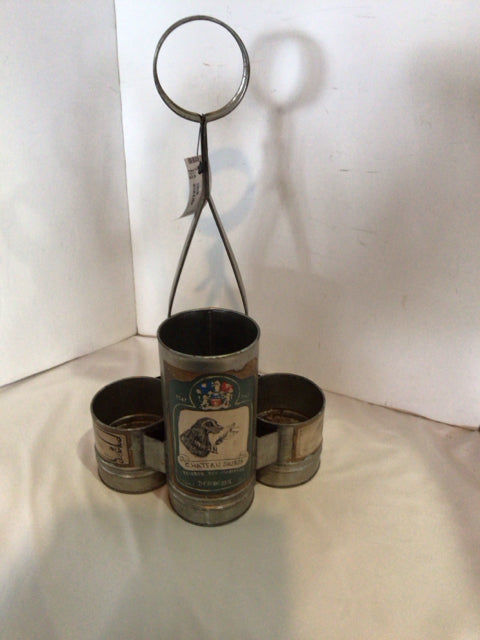 GuildMaster Divided Galvanized Steel Cylinder Gray Organizer