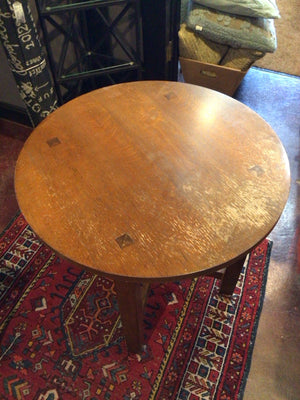 Mission Wood Round As Is Brown Table