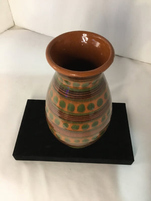 Tan/Green Pottery Vase
