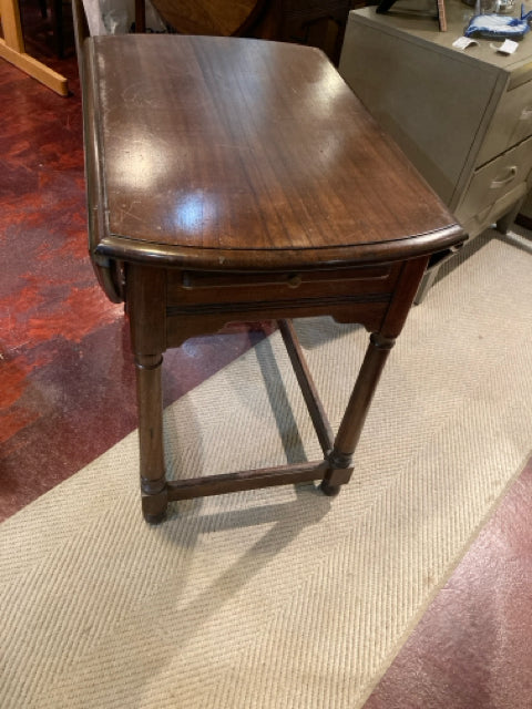 Side Wood Drop Leaf Brown Table
