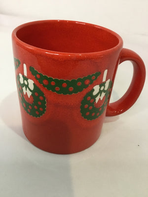 Waechtersbach Vintage Red/Green Ceramic Mug Wreath Holiday Item