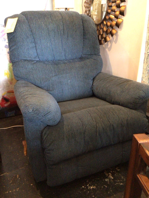 Rocker Corduroy Manual Blue Recliner