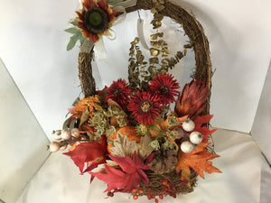 Hanging Brown/Red Faux Flowers
