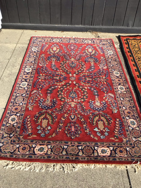Traditional Wool 5 X 8 Red/Blue Rug