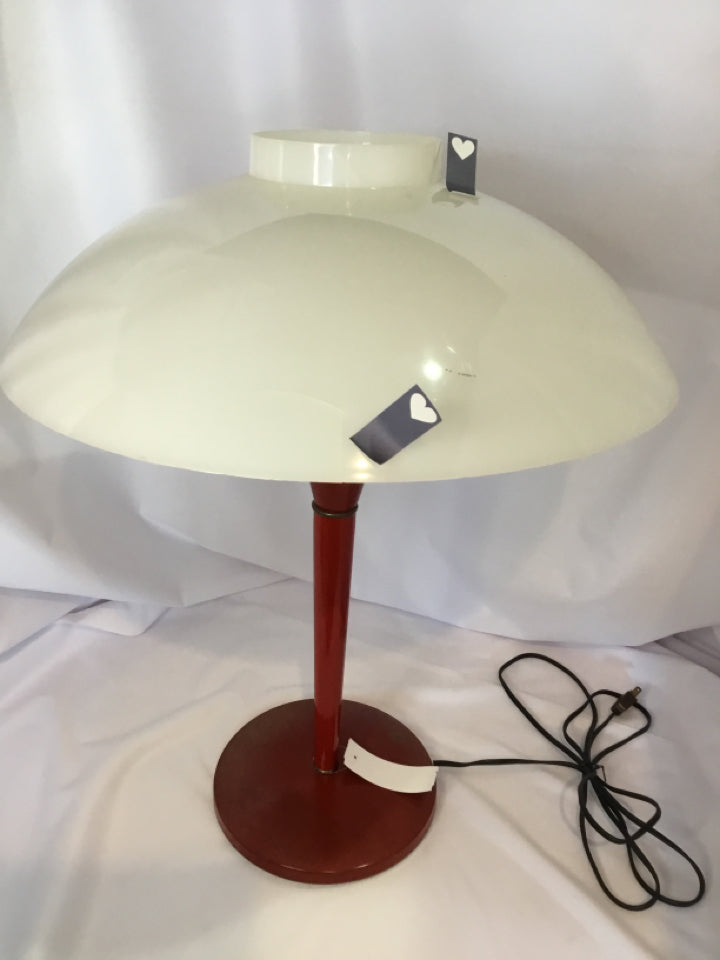 Mid Century Red Plastic/Metal Atomic As Is Lamp