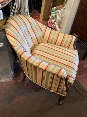 Barrel Cotton Stripe Yellow/Multi Chair