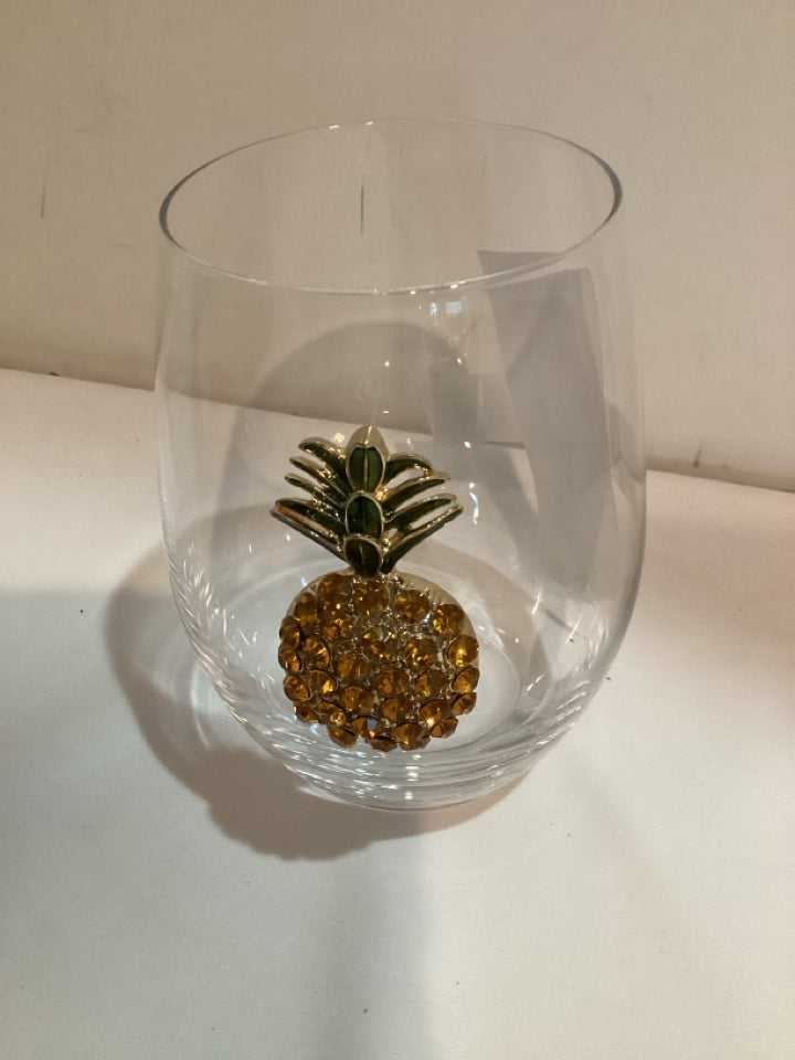 The Queen's Jewels Glam Clear Glass Pineapple Glass