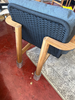 Denver Modern Loose Cushion Teak Open Arm NEW Charcoal Chair