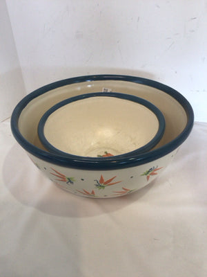 Nesting Pottery Carrot Bowl