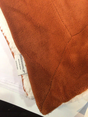 Threshold Reversible Orange Faux Fur Blanket