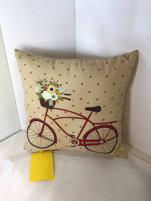 Hampton Bay Beige/Multi Polyester Bicycle Pillow