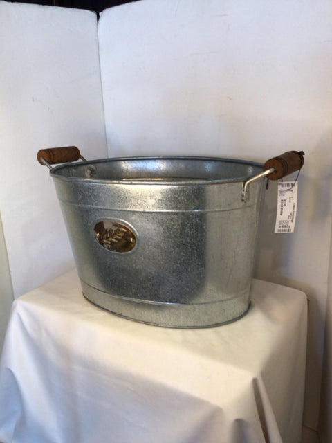 Silver Galvanized Oval Bucket