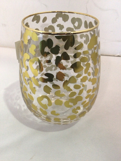 8 Oak Lane Clear/Gold Glass Wine Glass