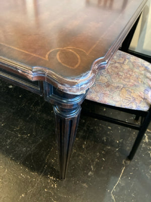 Traditional Wood 2 Leaves Black Table 8LAUCPHH